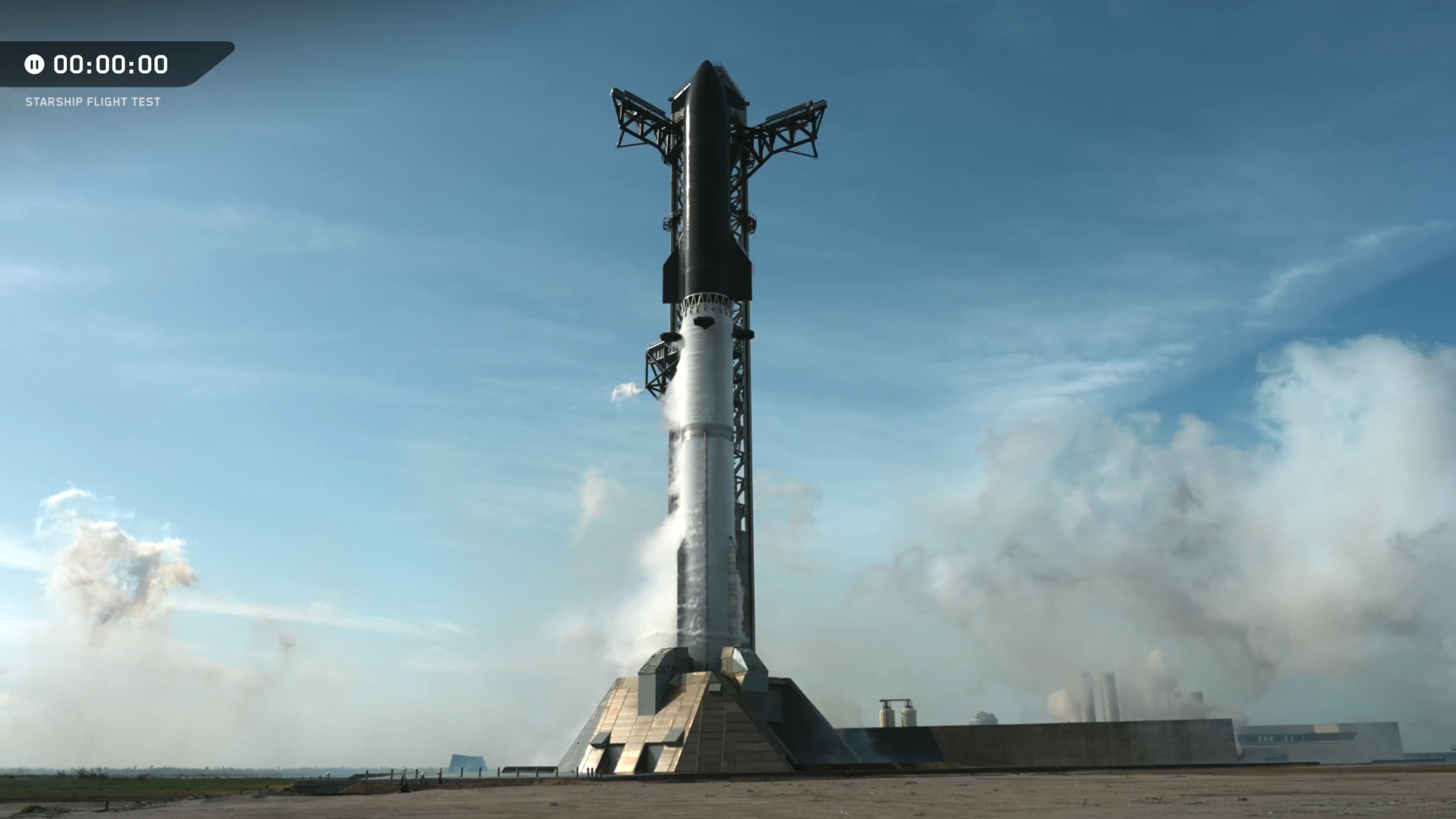SpaceX Starship V3 在 Flight 13 发射尝试中矗立于发射台