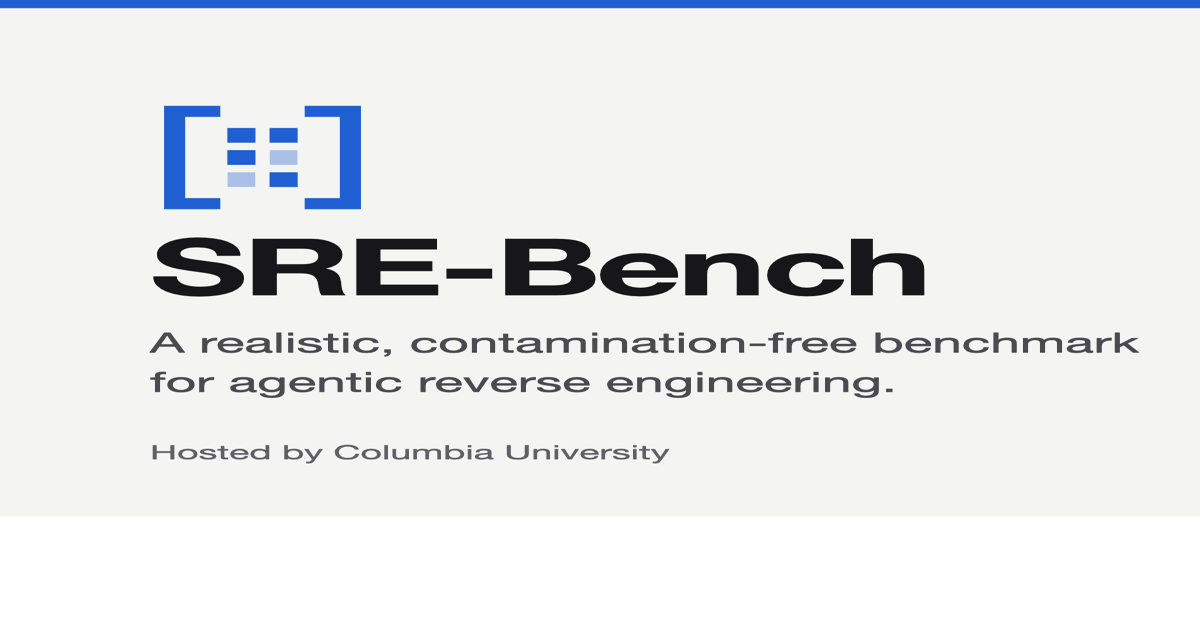 SRE-Bench 项目卡：一个面向智能体逆向工程的真实、无污染基准，由哥伦比亚大学托管