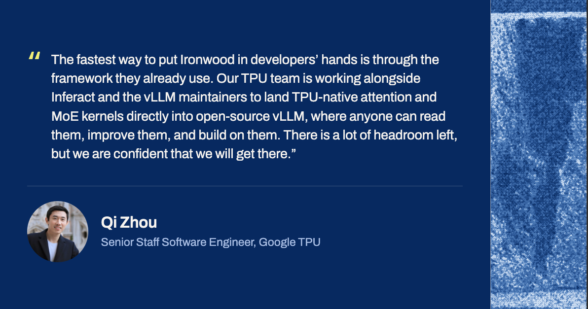 Google TPU 的 Qi Zhou 的引语卡片
