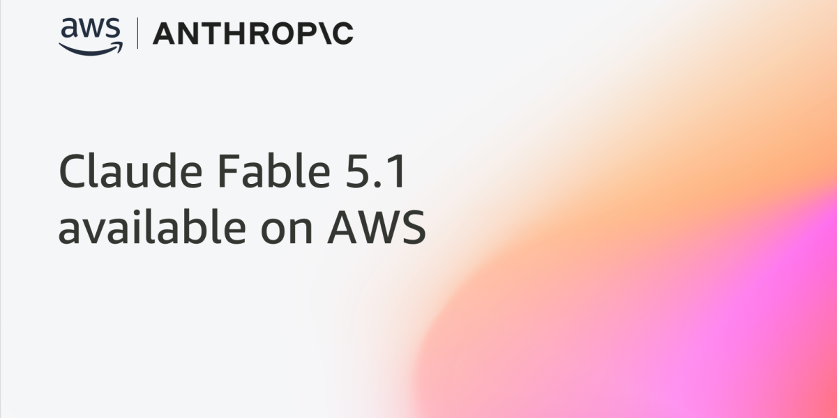 AWS 与 Anthropic 的联合发布横幅，标题为 “Claude Fable 5.1 available on AWS”