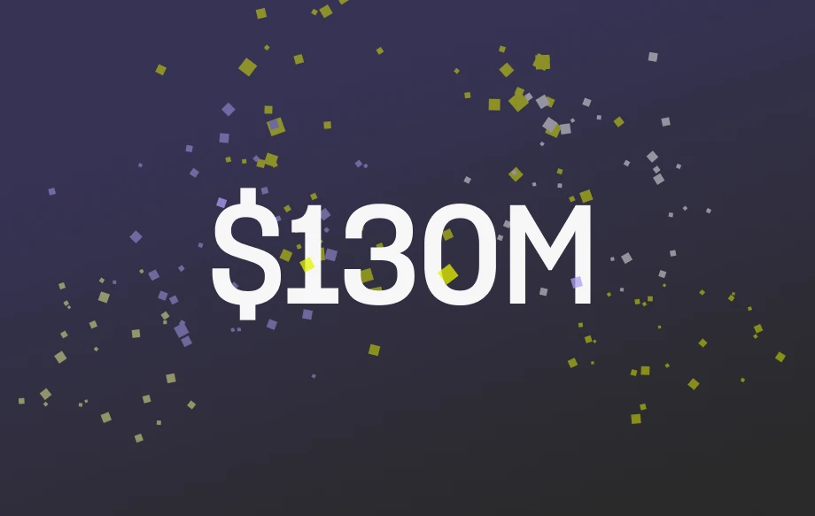 Buildots 官方博客融资公告的题图，深色背景上写着「$130M」