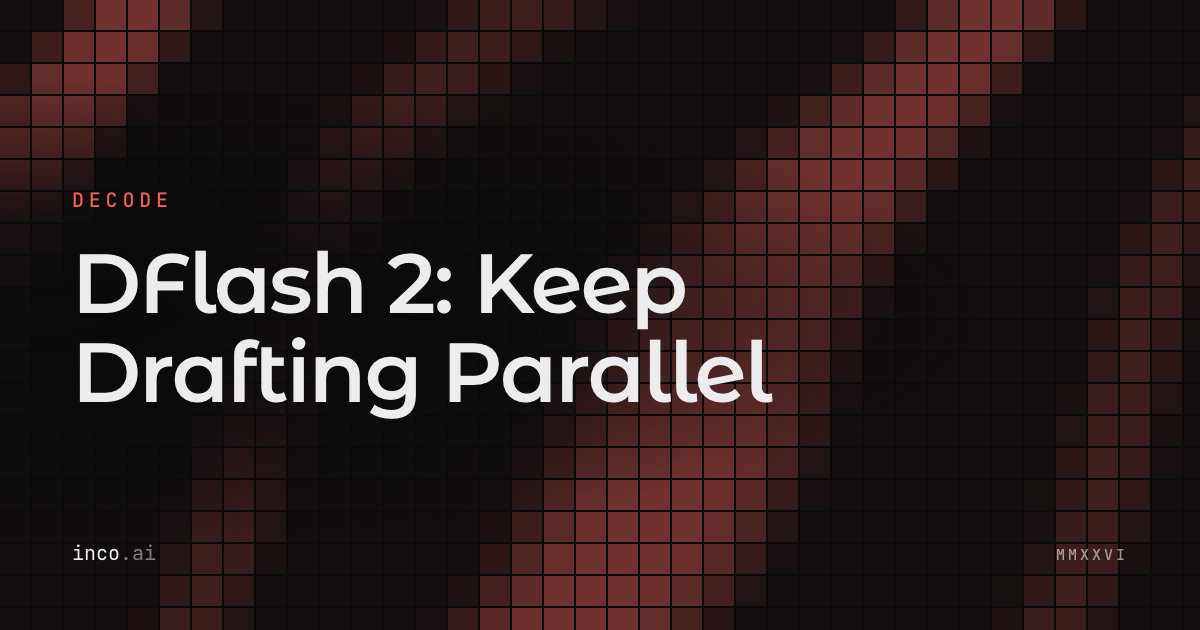 DFlash 2: Keep Drafting Parallel，Inco AI 官方发布图