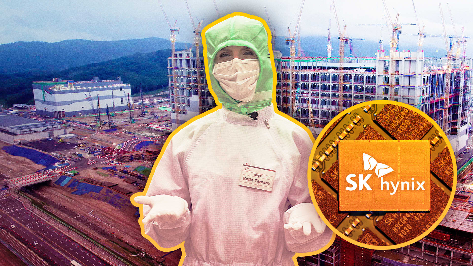 SK 海力士龙仁集群第一座晶圆厂施工现场（CNBC，2026 年 7 月 21 日）