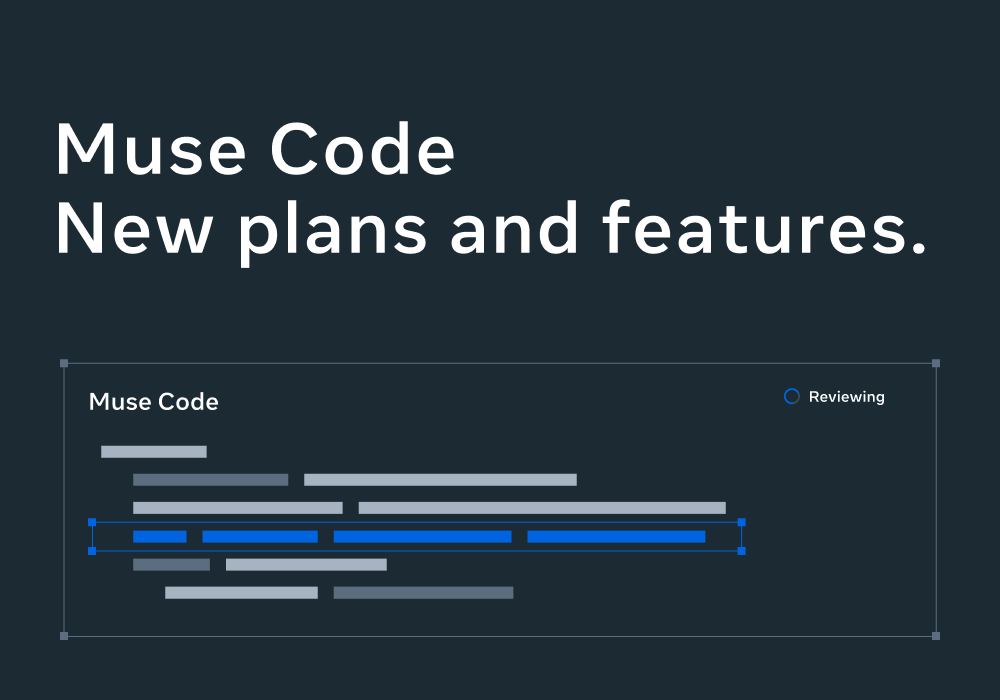 Muse Code 官方发布博客横幅：New plans and features