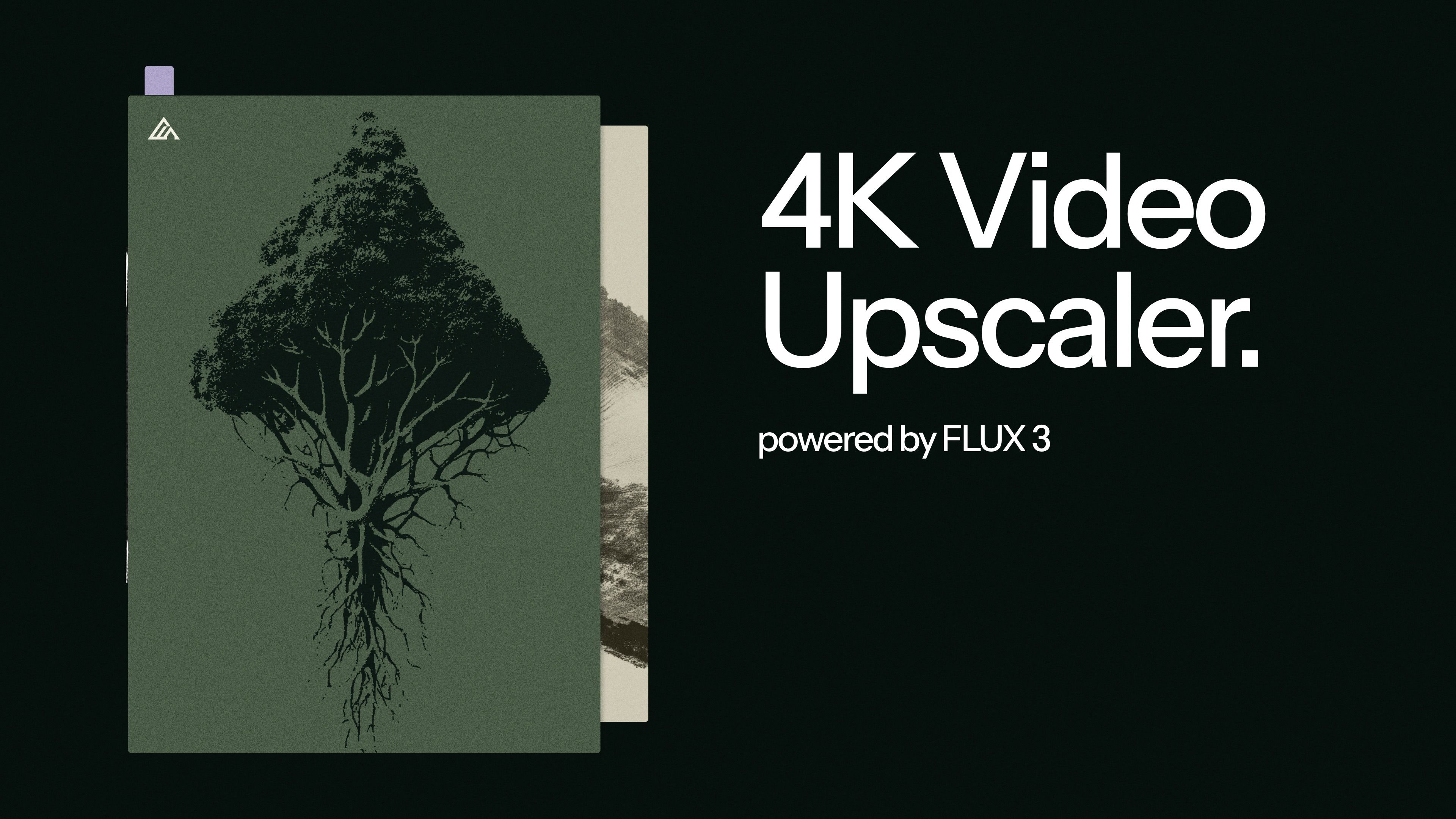 FLUX Video Upscale 官方博客头图：4K Video Upscaler，powered by FLUX 3