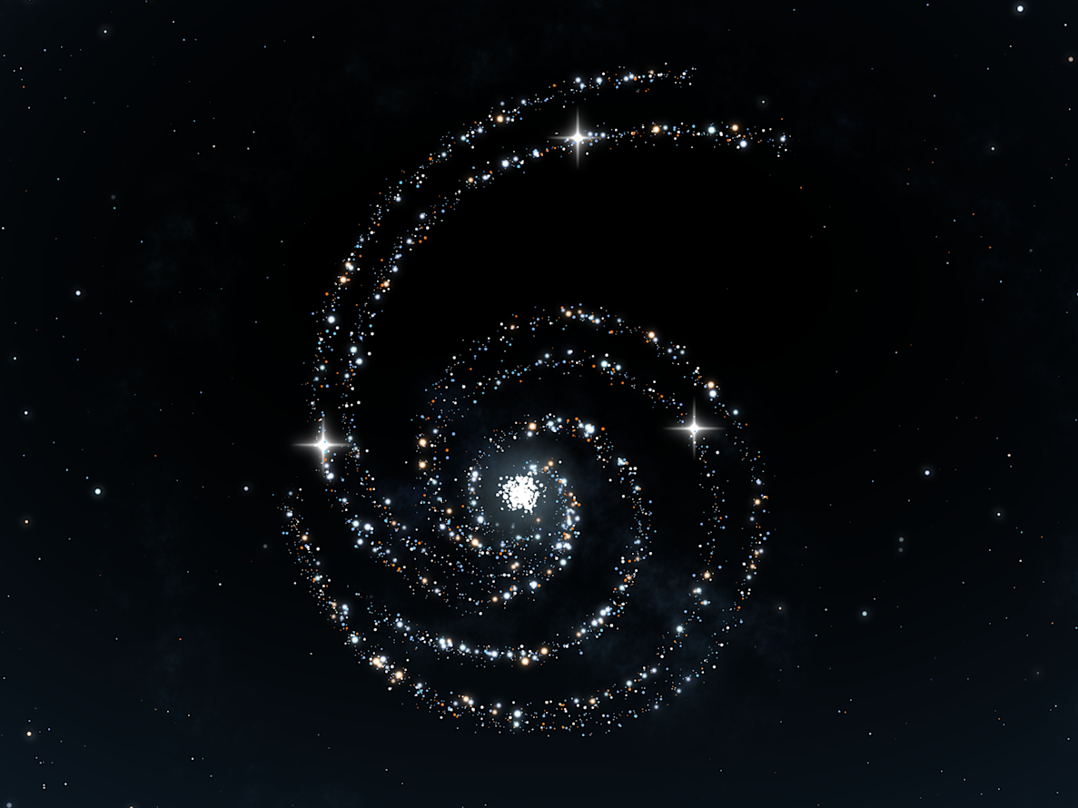 OpenAI 官网 GPT-6 Astra 发布页头图，深色星空背景上的螺旋星系插画