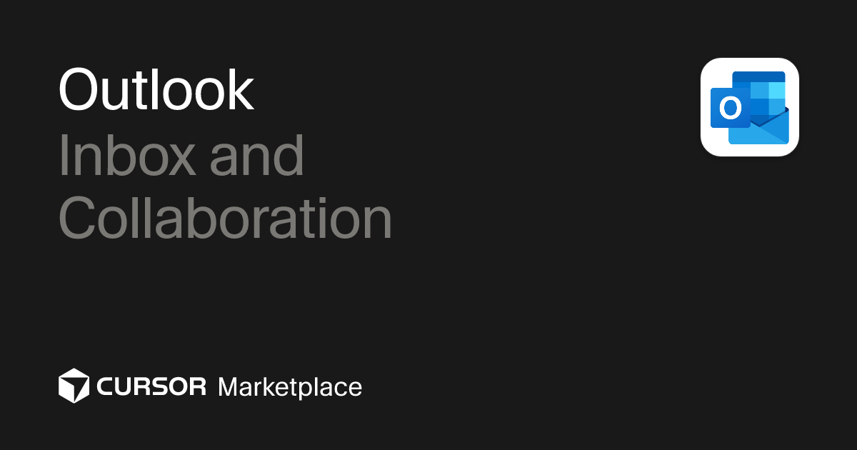 Cursor Marketplace 上 Outlook 插件的官方宣传卡