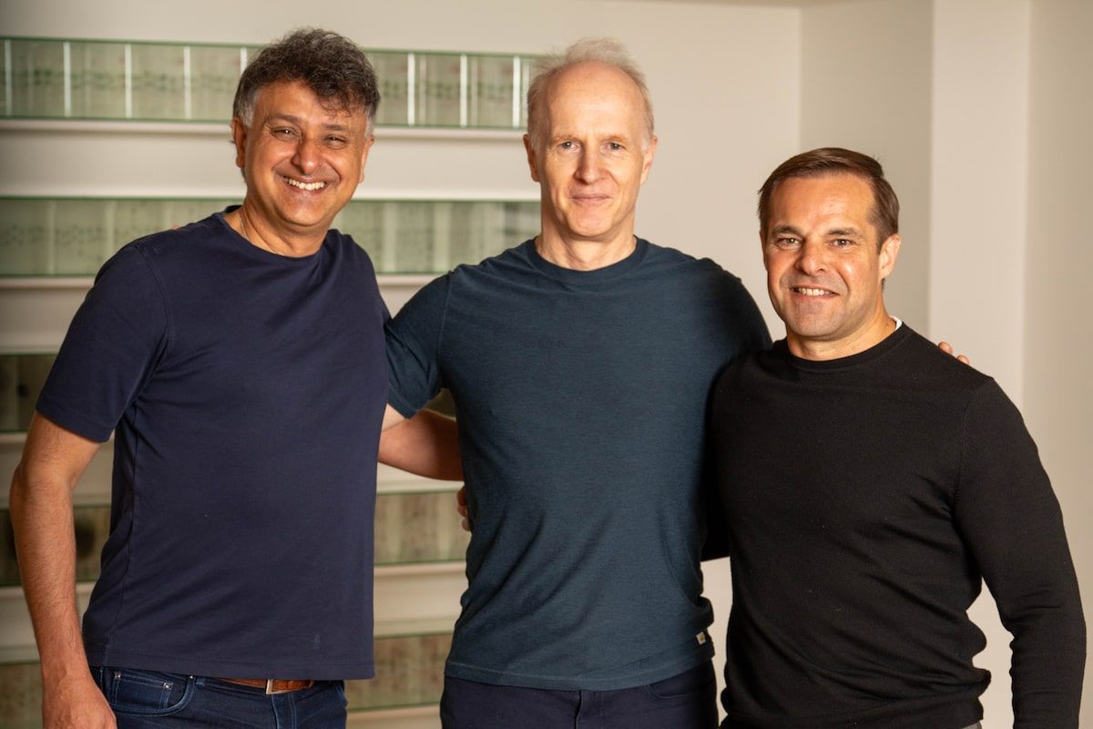 Intrepid Growth Partners 联合创始人（左起）Ajay Agrawal、Mark Machin 与 Mark Shulgan 的合影