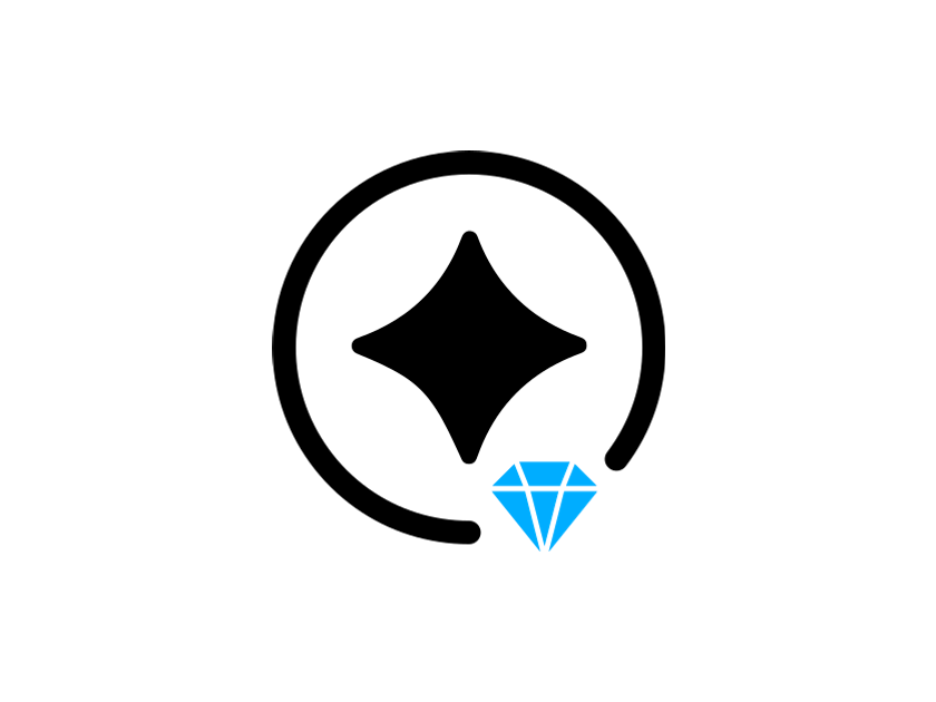 HLE-Diamond 官方标识：HLE 星形标志叠加一枚蓝色钻石