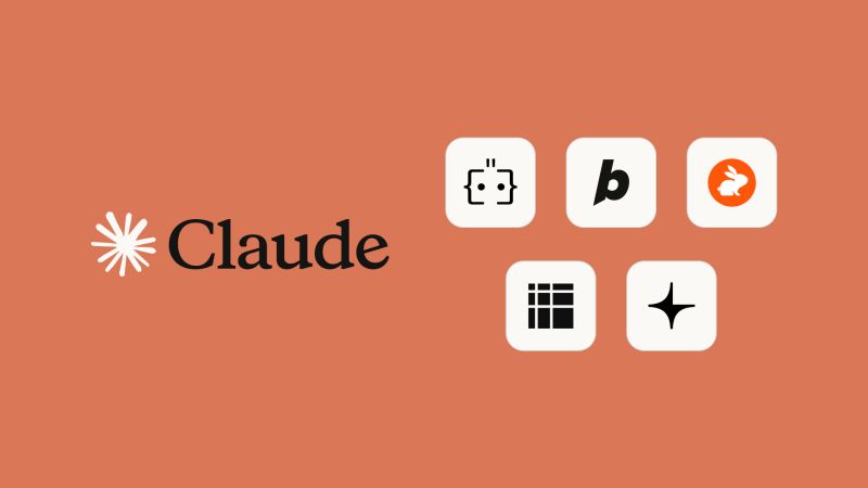 Anthropic 在公告中使用的配图：Claude 字标与五家新合作方的应用图标