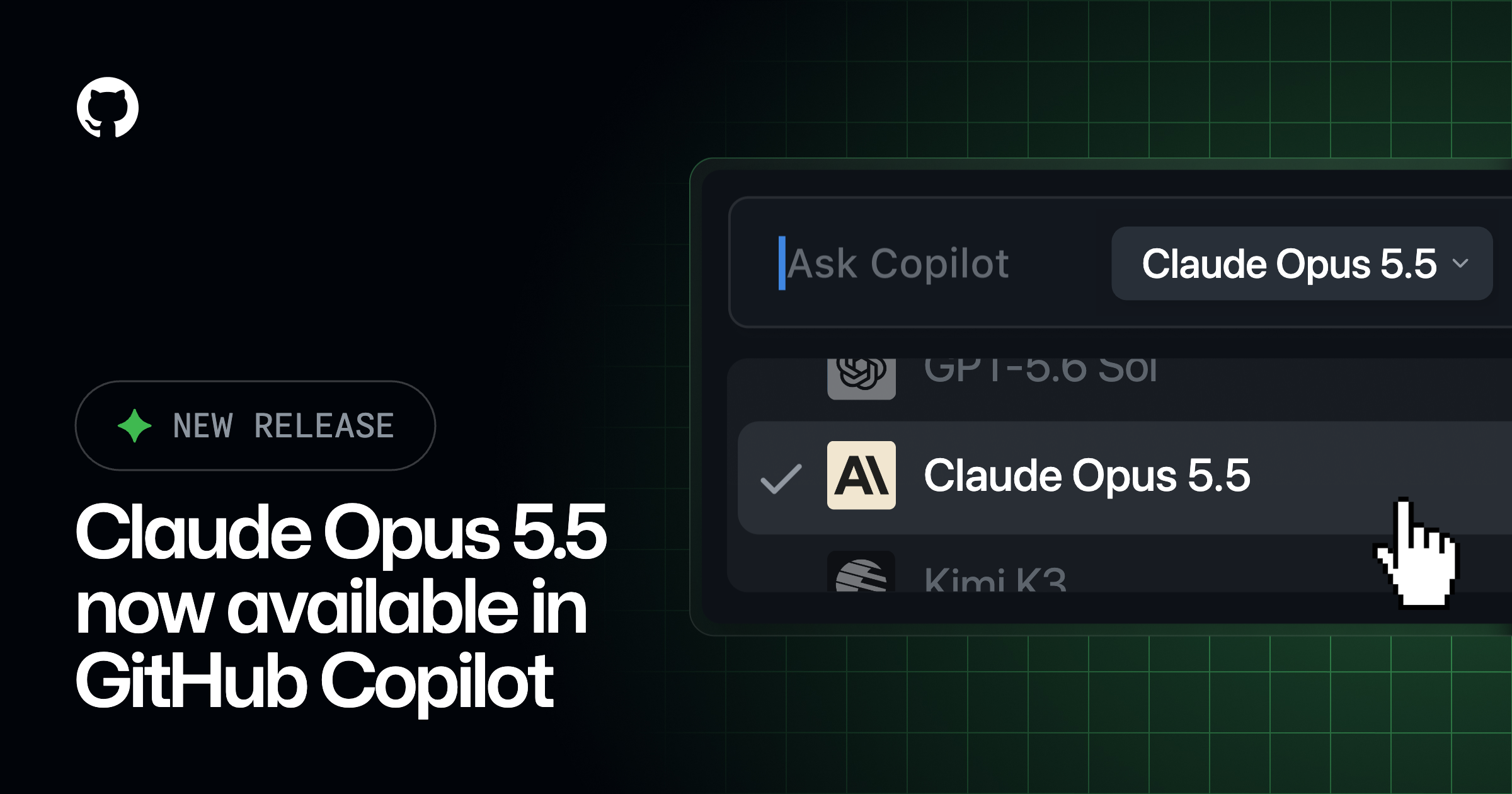 GitHub Copilot 模型选择器中已可选 Claude Opus 5.5