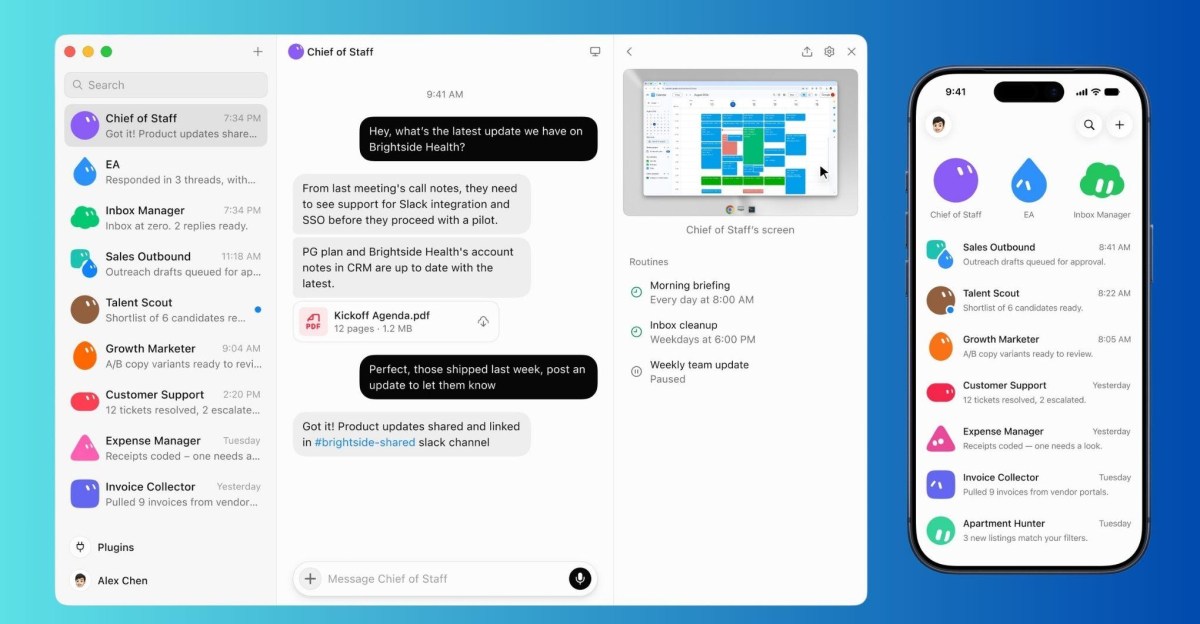 Grok Bot 桌面端与 iOS 客户端界面