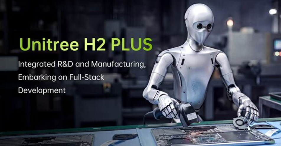 Unitree H2 Plus 在实验台前作业（官方产品图）