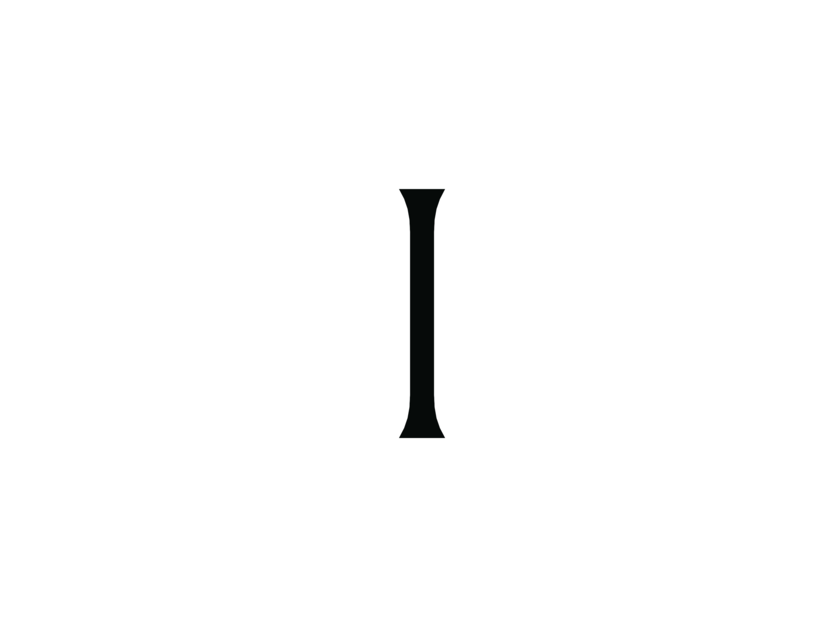 Instinct 官方品牌图：白色背景上居中的黑色衬线字母 I（图片为 instinct.com 分享图）