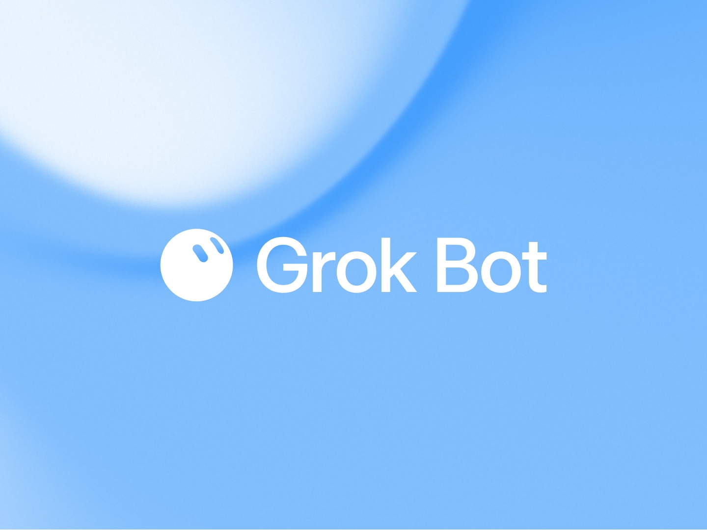 Grok Bot 官方配图：浅蓝色渐变背景上是白色的 Grok Bot 标志与字样