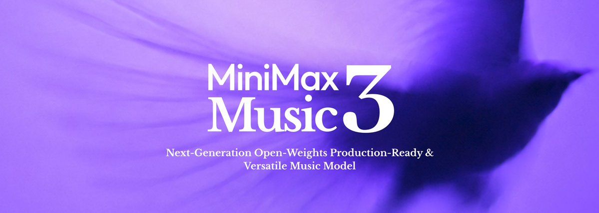 MiniMax-Music3 官方发布横幅