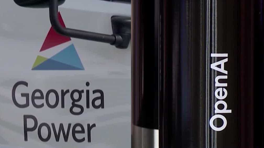 OpenAI 与 Georgia Power 的标识组合（WJCL 报道配图）
